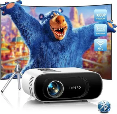 Immagine prodotto di Proiettore per home cinema e streaming – Full HD 1080p – 15000 lumen – compatibile con 4K – Bluetooth e Wi-Fi – HDMI/USB – compatto e portatile