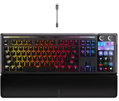 Image de Corsair GALLEON 100 SD, clavier filaire, USB, commutateur mécanique magnétique, disposition QWERTY, éclairage RGB, couleur noire