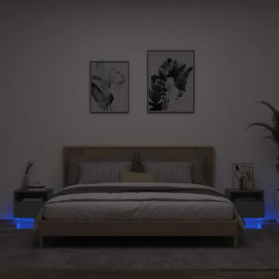 Obrázok produktu pre vidaXL Nočné stolíky s LED osvetlením 2 ks čierne 40x39x37 cm