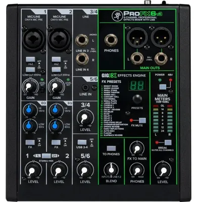 Produktbild von Mackie Mischpult ProFX6v3 6-kanaliger Analogmixer