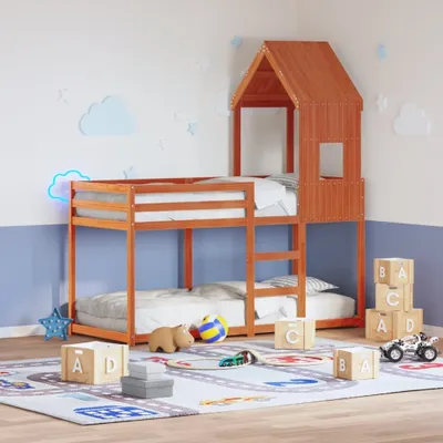 Image de Maison Exclusive - Auvent pour lit bébé Marron ciré 60x99x139,5 cm Bois massif Pin
