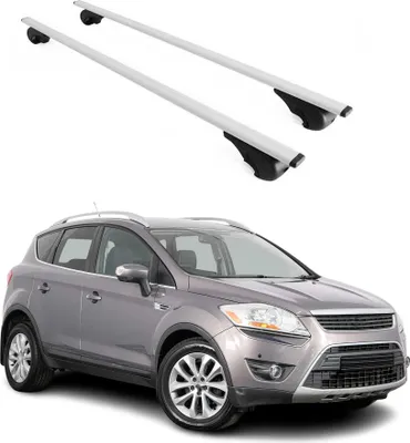 Obrázek produktu pro Příčné střešní nosiče pro Ford Kuga 2008–2012, 2 ks, ocel, stříbrná
