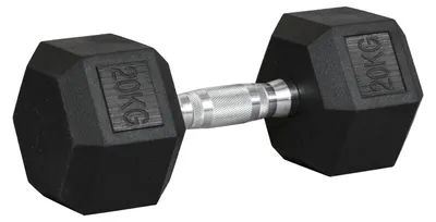 Produktbild von Hanteln mit gerändeltem Griff Kurzhantel aus Gusseisen 1 x 20kg, für Heimtraining
