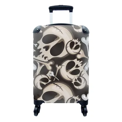 Obrázok produktu pre Kufrík Ručná batožina na kolieskach Malý cestovný kufor so 4 kolieskami Lebka - Halloween - Vzory - Veľkosť kabíny < 55x40x23 cm & 55x40x20 cm - Foto