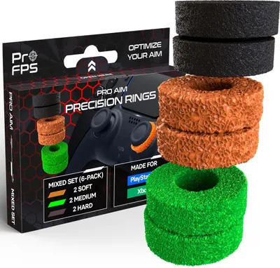 Produktbild von ProFPS Aim Assist Ringe für PS5 Controller Zubehör – 6x Präzisionsringe für mehr Kontrolle & Aim Bot – Kompatibel mit PS4 Controller Zubehör, Xbox, Scuf PS5, KontrolFreek – Gaming Gadgets für eSports [no_operating_system]