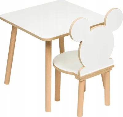 Produktbild von PlayPals Furniture Kindertisch & Stuhl Set 50 x 50 x 47 cm Holztisch mit Kinderstuhl | MDF & Holz kinderzimmer Tisch und stühle, Kinder Tisch und Stuhl Set