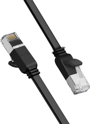 Immagine prodotto di Ugreen 3 metri di cavo piatto Cavo di rete Internet Cavo patch Ethernet RJ45 Cat 6 UTP 1000Mbps Nero