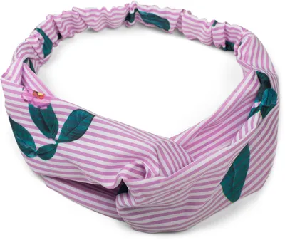 Produktbild von styleBREAKER Damen Haarband gestreift mit Twist Knoten, Blumen und Gummizug, Stirnband, Headband, Haarschmuck 04026013