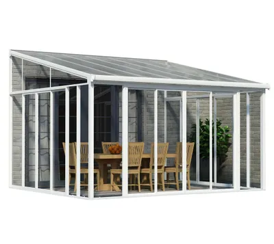 Produktbild von Palram - Canopia Aluminium Kaltwintergarten Sanremo Weiß 382x425x310 cm