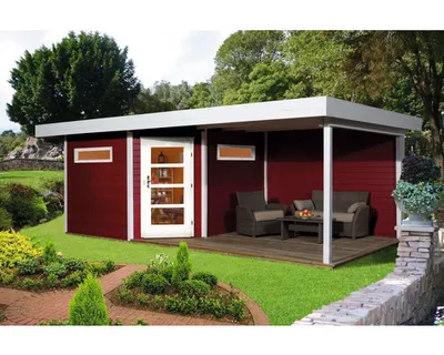 Produktbild von Lounge Haus weka Davos mit Fußboden und Lounge 586 x 278 cm schwedischrot