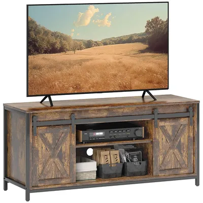 Immagine prodotto di mobile TV - mobile TV con ante - mobile TV a giorno - basso mobile TV - mobile TV multimediale - stile industriale - 120x40x54 cm