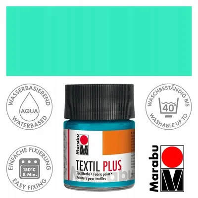 Produktbild von Marabu Textil Plus Türkis Textilfarbe 50ml für dunkle Stoffe