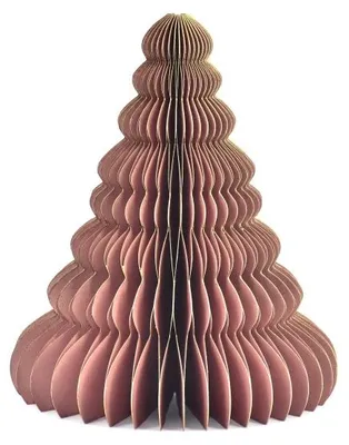 Only Natural – Wabenpapier-Weihnachtsbaum – Roségold – 15 cm – Ansicht 1