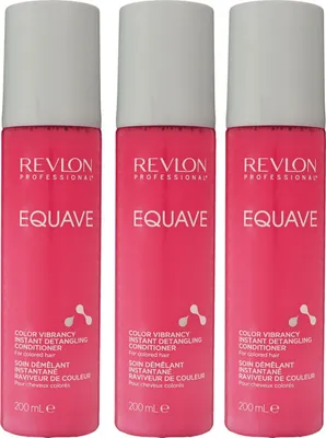 Produktbild von Revlon Equave 3 x 200 ml Color Vibrancy Instant Detangling Conditioner Leave In gefärbtes Haar Set