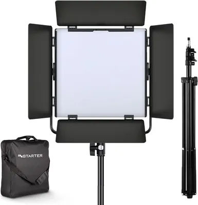 Zdjęcie produktu dla Światło wideo LED z statywem i sterowaniem przez aplikację, idealne dla vlogerów i influencerów - lampa do vlogów - lampa studyjna - lampa fotograficzna