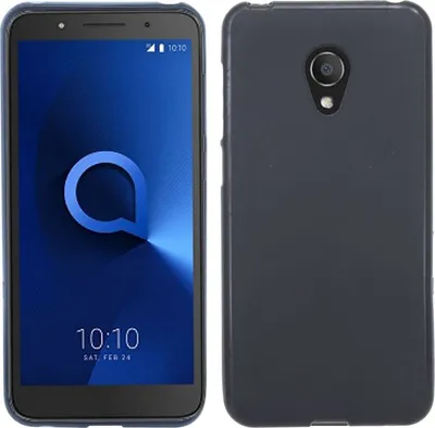Produktbild von cofi1453® Silikon Hülle Basic kompatibel mit ALCATEL 1 (5003D) Case TPU Soft Handy Cover Schutz Schwarz