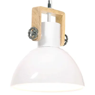Zdjęcie produktu dla The Living Store Lampa wisząca w stylu industrialnym 25 W biała okrągła 30 cm E27