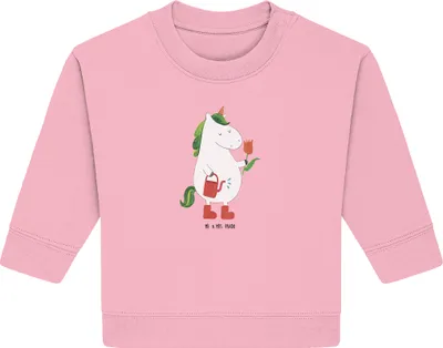 Produktbild von Mr. & Mrs. Panda Organic Baby Pullover Einhorn Gärtner 12. - 18. Monat - Baumwolle Pink - Geschenk, Freundin, Unicorn, Bullover, Freude, Blume, Garten, Stiefel
