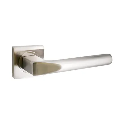 Produktbild von Domino Türgriff CONO-QR M9 ohne Schlossrosette quadratischen Rosetten Türklinke für Zimmertür, aus Aluminium Nickel Türdrückergarnitur