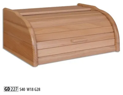 Produktbild von Buche Brotkasten 40 cm Brotbox Rollokasten Brot Rollklappe Echtes Holz Schatulle