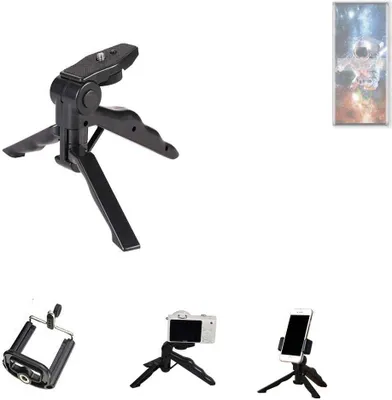 Produktbild von K-S-Trade Stativ Tisch-Ständer Dreibein Handy-Stativ Ständer kompatibel mit ZTE Axon 50 Ultra Mini-Stativ Smartphone Tripod Handy-Stativ aus Plastik