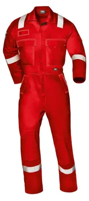 Produktbild von Sir Safety Carboflame Schutzoverall flammhemmend antistatisch mit Reflexbändern, L, Rot
