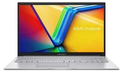 Zdjęcie produktu dla ASUS Vivobook 15 X1504VA-BQ4284W, procesor Intel Core 5 120U, ekran 15.6 cala, rozdzielczość FHD, panel IPS, częstotliwość odświeżania 60Hz, jasność 250 nitów, matowy, 16GB pamięci DDR5, dysk SSD 512GB, karta graficzna Intel, kamera 720p, bateria 42Wh, system Windows 11, kolor: srebrny