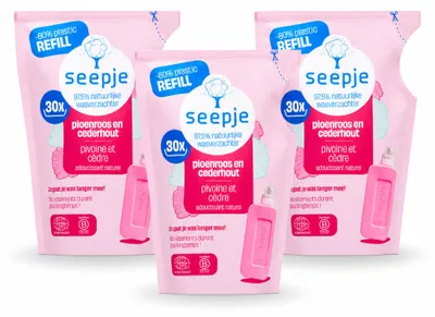 Produktbild von 3 x Seepje Weichspüler - Pfingstrose und Zedernholz - 750 ml - Vorteilspackung - 3 Stücke