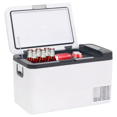Image de vidaXL Glacière avec poignée Noir/Blanc 25L PP & PE