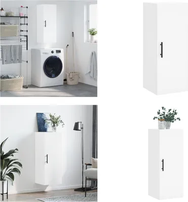 Imagen del producto de vidaXL Armario de pared blanco de 34,5 x 34 x 90 cm - Armario de pared - Armarios de pared - Armario - Armario de almacenamiento