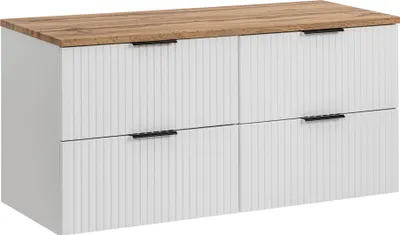 Obrázok produktu pre Kúpeľňový nábytok 120 cm biela matná s doskou dub wotan