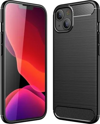 Produktbild von Apple iPhone 13 TPU Case Carbon Fiber Optik Brushed Schutz Hülle Grau