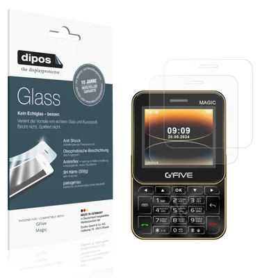 Produktbild von 2x Schutzfolie für GFive Magic matt - Anti-Shock 9H Folie dipos Glass Kunststoffglas