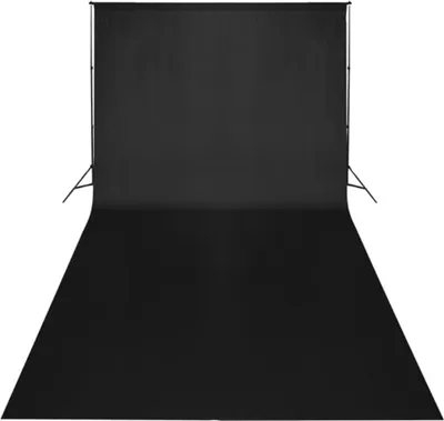 Produktbild von vidaXL Fotohintergrund ohne Ständer Baumwolle Schwarz 600x300 cm