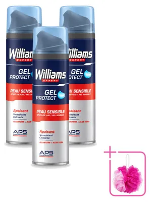 Immagine prodotto di 3 confezioni di gel da barba Williams Expert per pelli sensibili - 200 ml per confezione - confezione risparmio - 3 pezzi