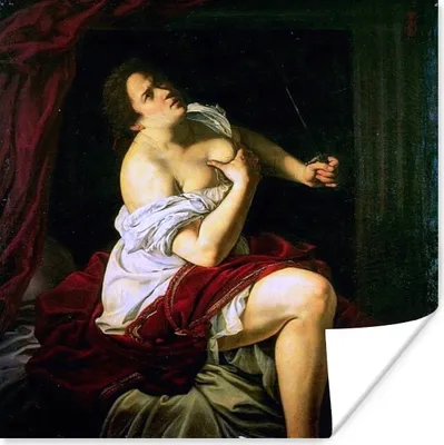Produktbild von MuchoWow® Poster Lucretia - Gemälde von Artemisia Gentileschi 100x100 cm - Babyzimmer