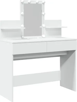 Zdjęcie produktu dla vidaXL Toaletka z oświetleniem LED biała 100x40x130 cm