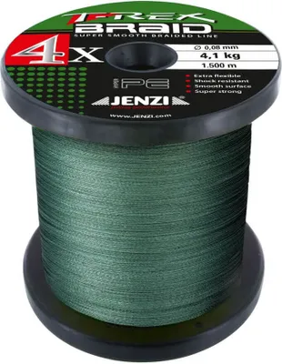 Produktbild von Jenzi T-Rex Braid 4x Geflochtene Angelschnur Grün 1500m 0,10mm 4,8kg