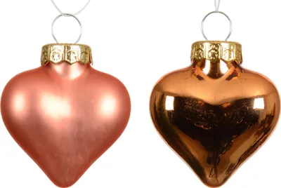 Produktbild von Christbaumschmuck Herzen 4cm Glas 12 Stück - Warmorange