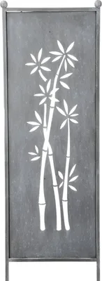 Produktbild von Stele Metall grau Sichtschutz "Bambus" H116cmxB32cm Windschutz Dekowand Deko / 37788
