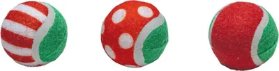 Produktbild von Beeztees Katzenspielzeug Weihnachtstennisball - 3 Stück