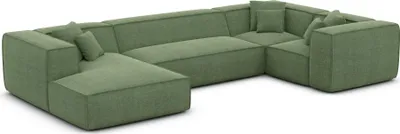 Produktbild von Strukturstoff U-Form XL Wohnlandschaft Arelia Grün Links