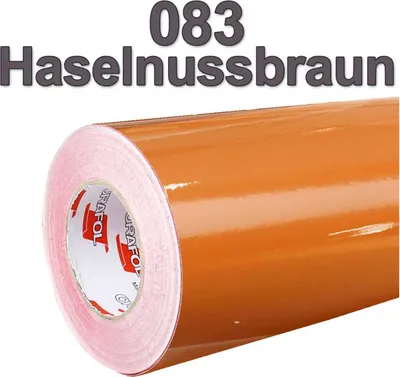 Produktbild von (5,60€/m²) Oracal® Möbelfolie 083 Haselnussbraun Glanz 31,5 cm Breite Laufmeterware selbstklebende Folie Plotterfolie Klebe Folie Oracal 621 Küchenfol