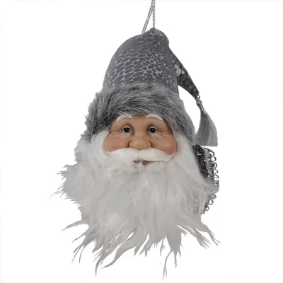 Immagine prodotto di Targhetta natalizia Clayre & Eef Babbo Natale 10x9x28 cm Plastica grigia