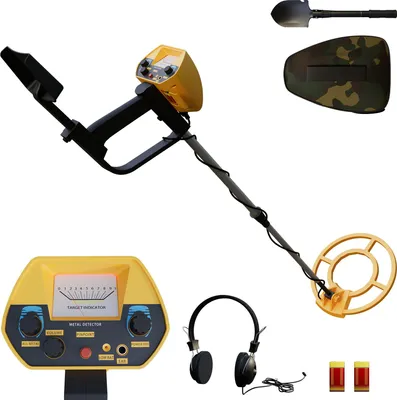 Image de ACXIN Détecteur de métaux pour enfants avec Pinpoint & indicateur sonore - hauteur réglable de 80 à 105 cm, bobine étanche de 24,5 cm, 2 modes de recherche DISC & All Metal, écouteurs inclus