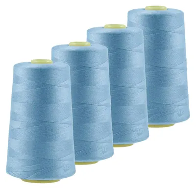 Produktbild von 4 x 4572m Qualitäts Overlock-Garn Overlock-Nähgarn Farbe 781 - 820, Farbe:A812 gletscherblau