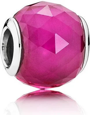 Produktbild von PANDACHARMS Kleiner Pinker Facettenglas Charm, 925er Sterling Silber, passt zu Pandora