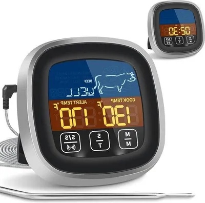 Image de Thermomètre numérique pour barbecue, sonde en acier inoxydable de 16 cm, rapide et précis