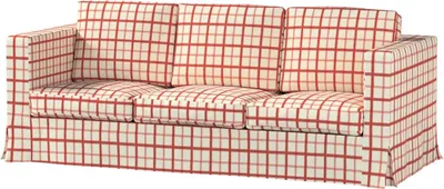 Produktbild von Dekoria Bezug für Karlanda 3-Sitzer Sofa nicht ausklappbar, lang, rot-creme, Bezug für Sofa Karlanda 3-lang