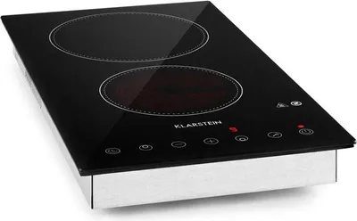 Image de Klarstein Plaque Vitroceramica 3000W, Plaque de Cuisson Electrique à Vitroceramica, Plaque VTC 2 Feux, Tables de Cuisson Portable, Contrôle Tactile, Rechaud Electrique, Cuisinière Electrique Puissante